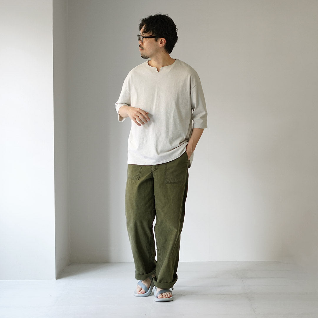 T-shirt Rococo / Linen Cotton Key Neck