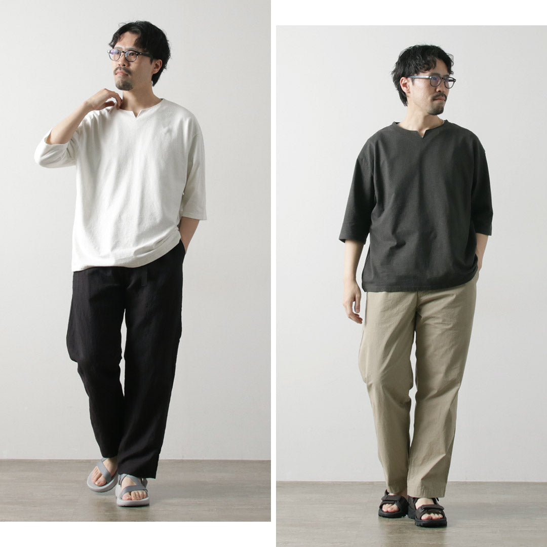 T-shirt Rococo / Linen Cotton Key Neck