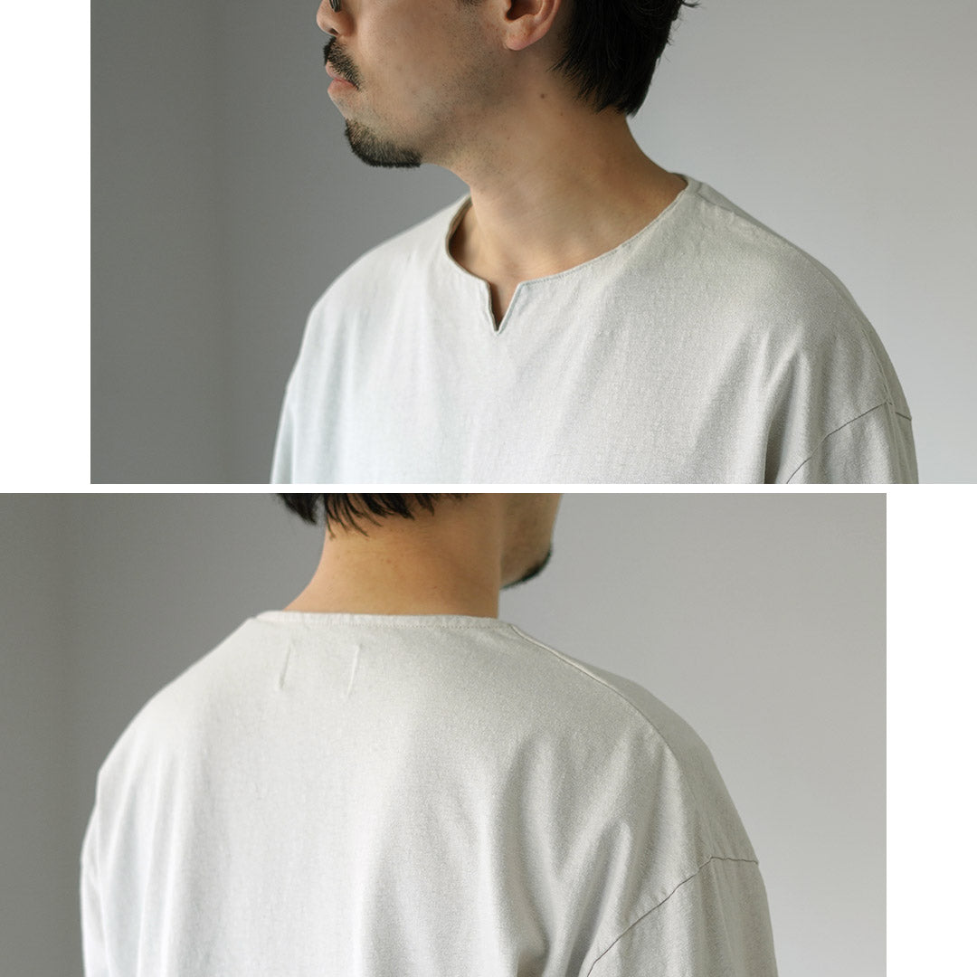T-shirt Rococo / Linen Cotton Key Neck