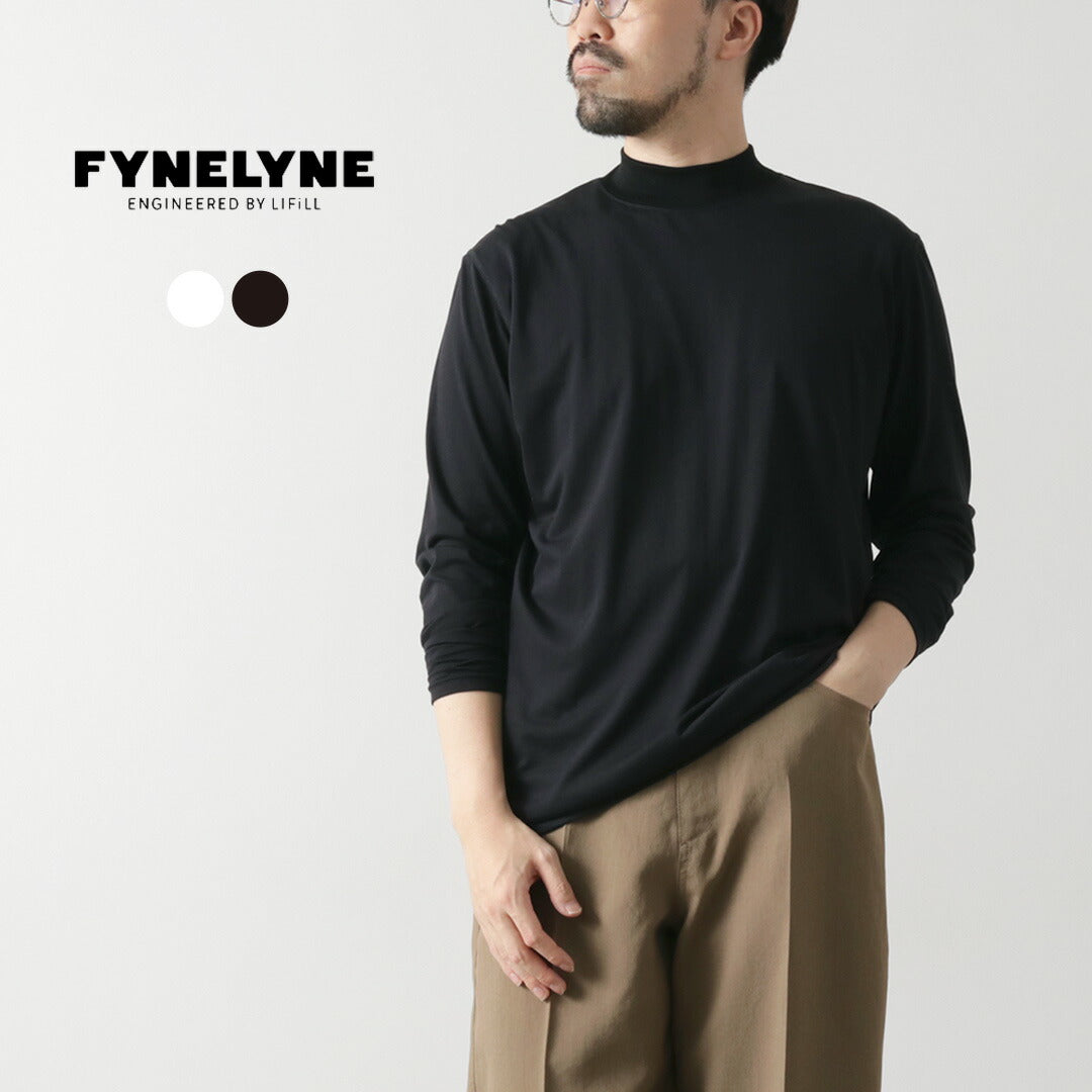 Fynelyne由租赁 /棉花长袖模拟脖子T恤设计
