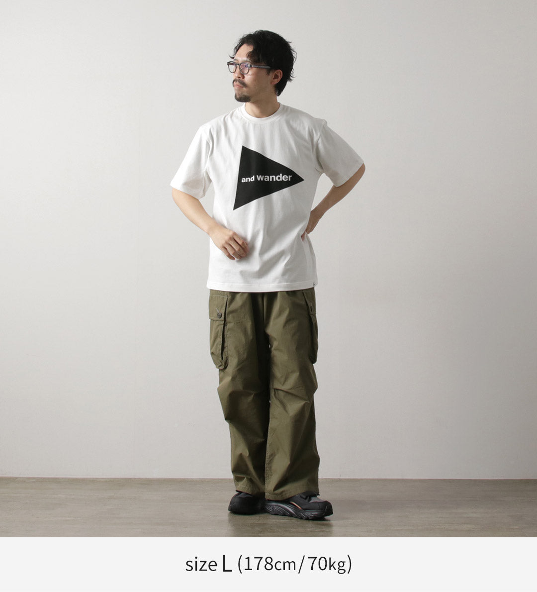 AND WANDER / Big Logo Short Sleeve T-Shirt
