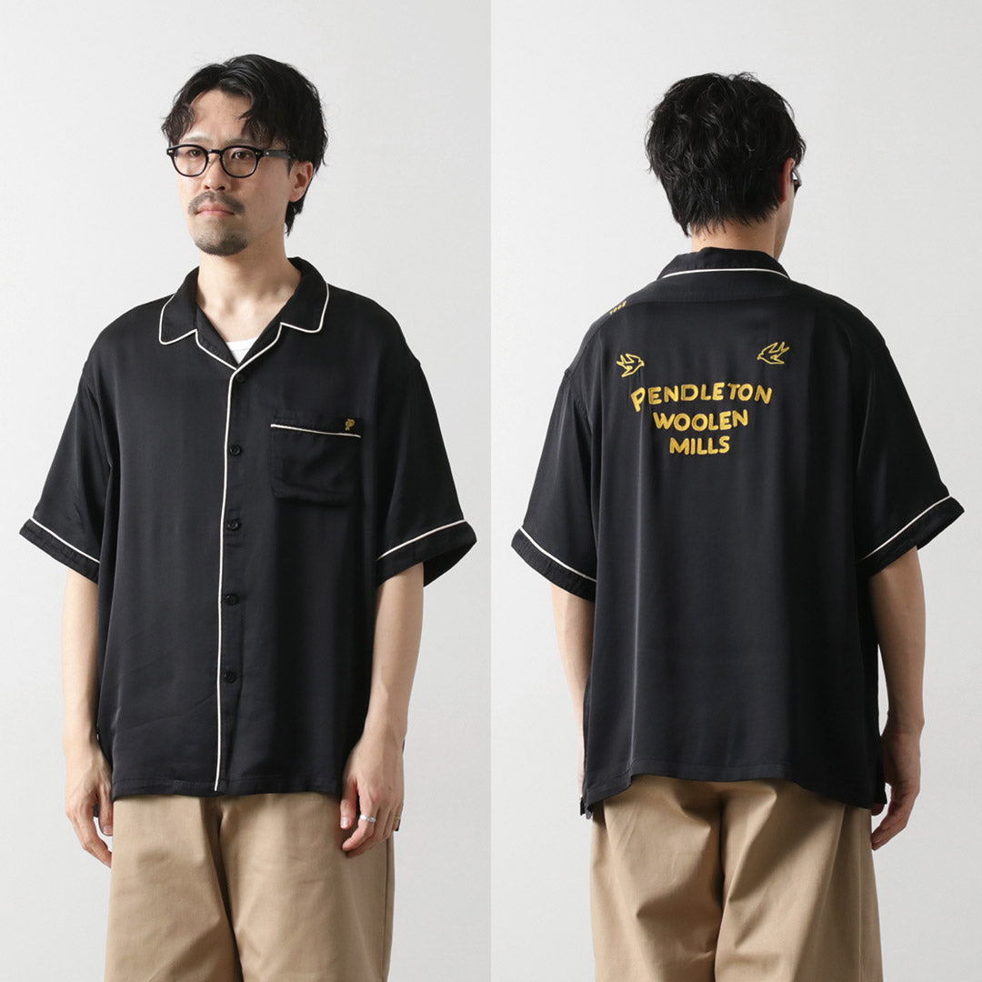 PENDLETON / Piping Embroidery Open Collar Shirt
