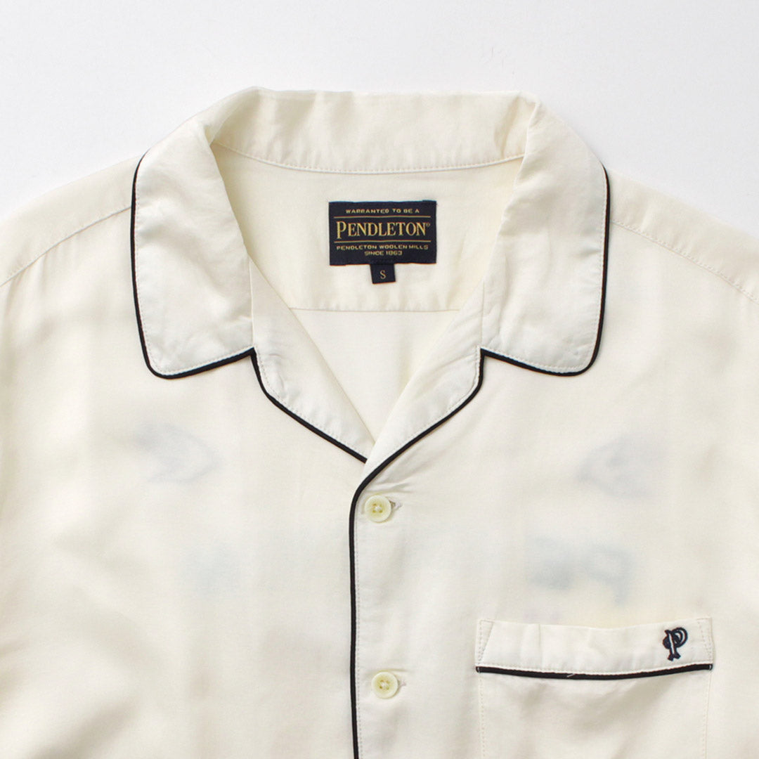 PENDLETON / Piping Embroidery Open Collar Shirt
