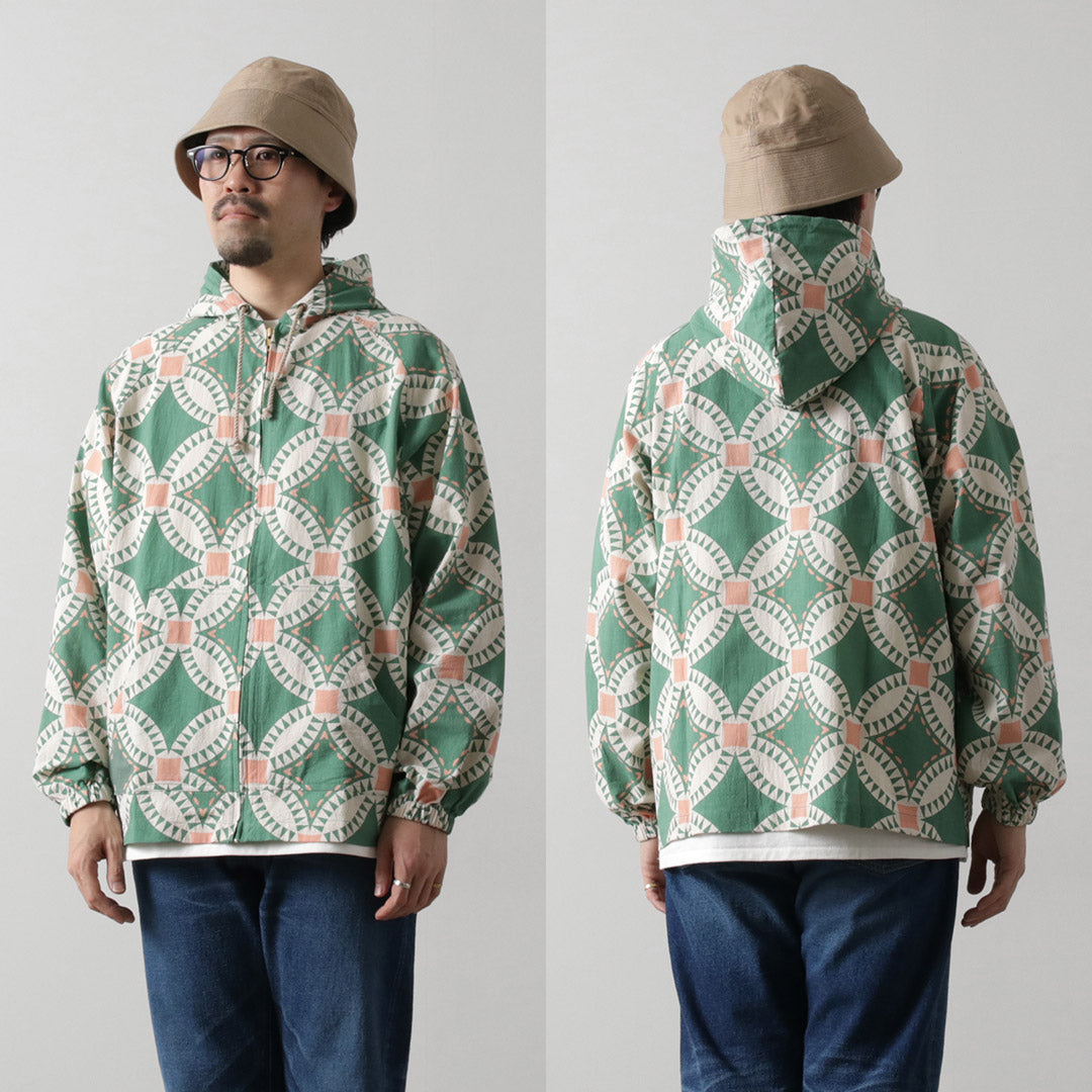 HAVE A GRATEFUL DAY / Beach Hoodie Vintage Quilt Print