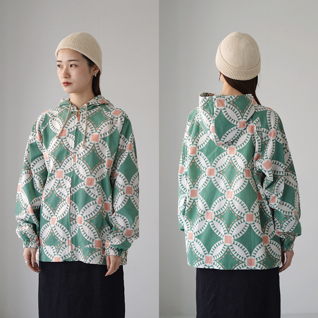 HAVE A GRATEFUL DAY / Beach Hoodie Vintage Quilt Print