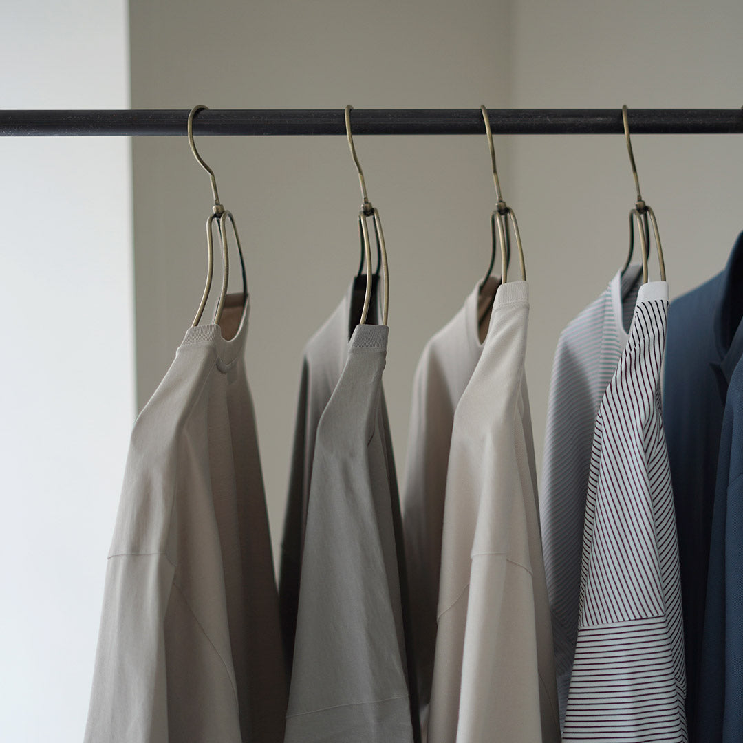 HANDVAERK / Short Sleeve Tapered Big Striped T-Shirt