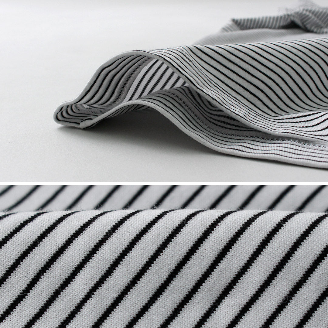 HANDVAERK / Short Sleeve Tapered Big Striped T-Shirt