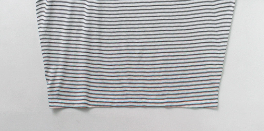HANDVAERK / Short Sleeve Tapered Big Striped T-Shirt