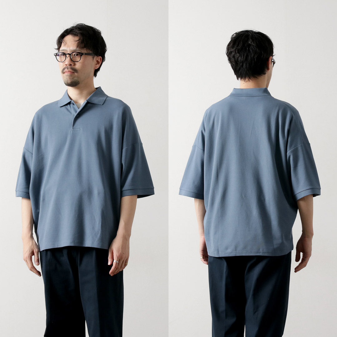 HANDVAERK / Short Sleeve Tapered Big Pique Polo Shirt
