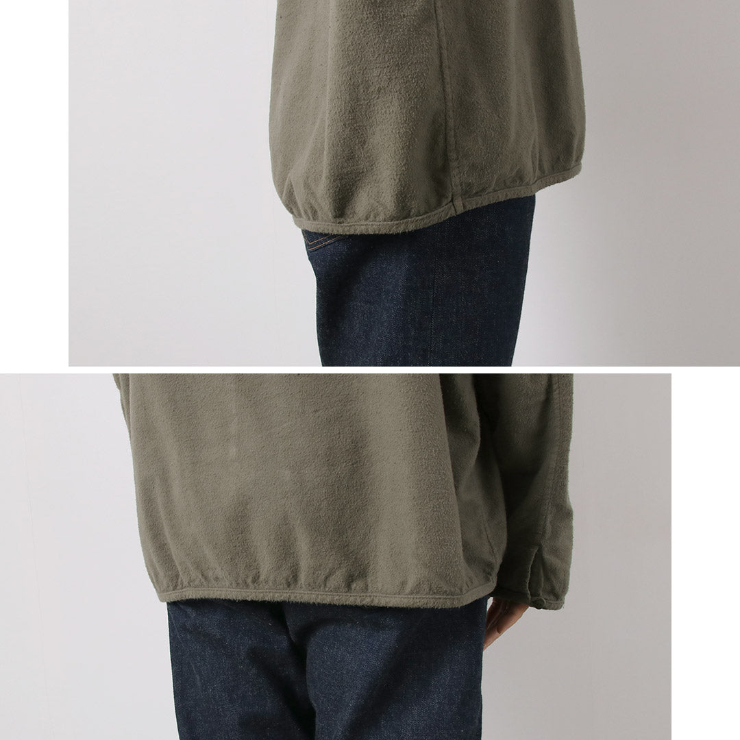 JAPAN BLUE JEANS / Brushed Cotton Flannel Sleeping Henry Neck Pullover RJB3595