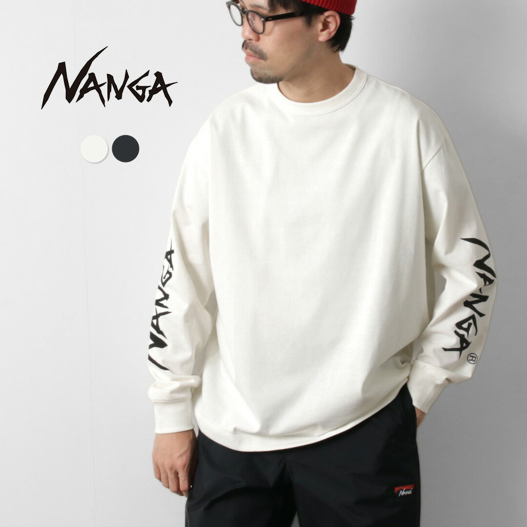 NANGA / Eco Hybrid Sleeve Logo Long Sleeve T-Shirt