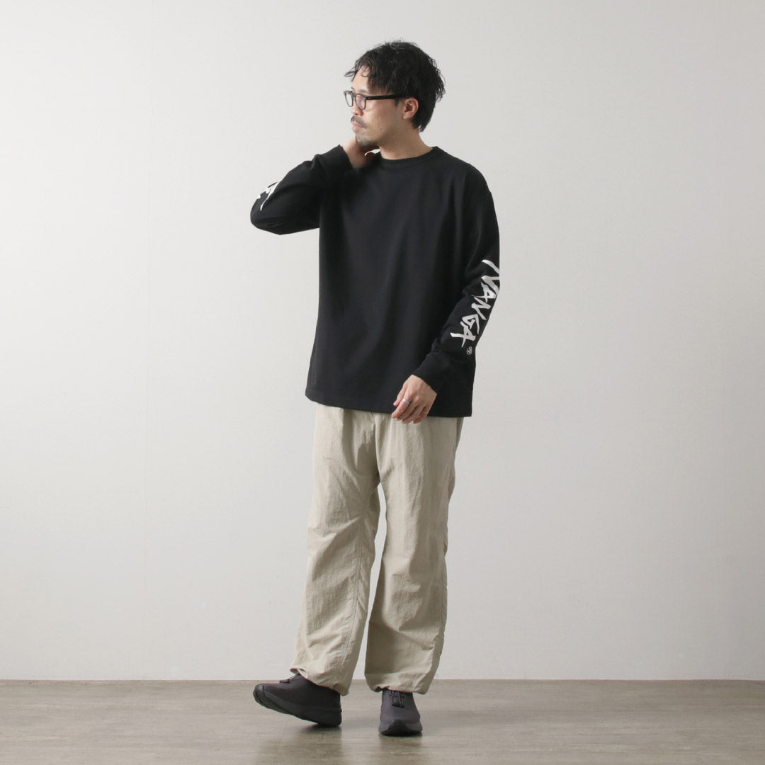 NANGA / Eco Hybrid Sleeve Logo Long Sleeve T-Shirt