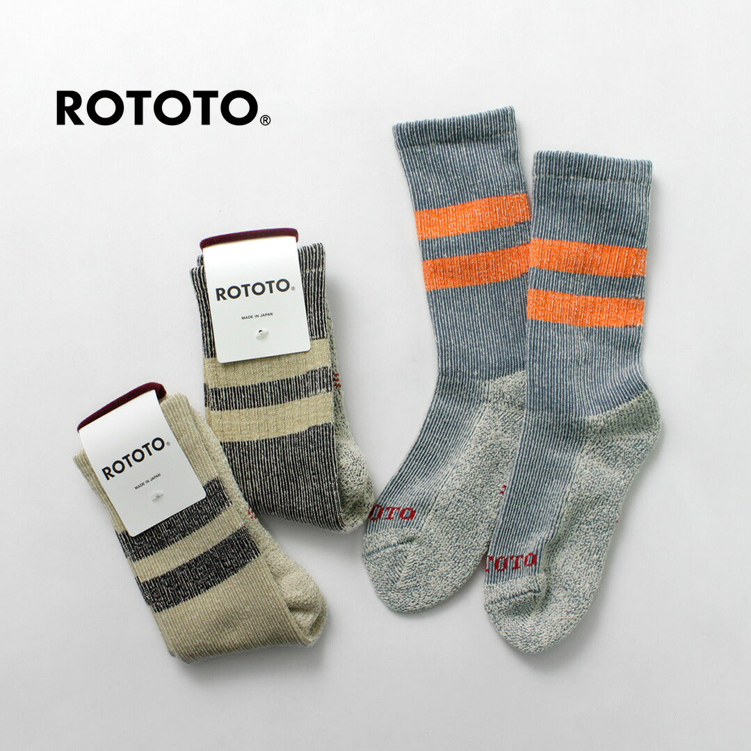 ROTOTO / R1589 Pile Stripe Marl Socks