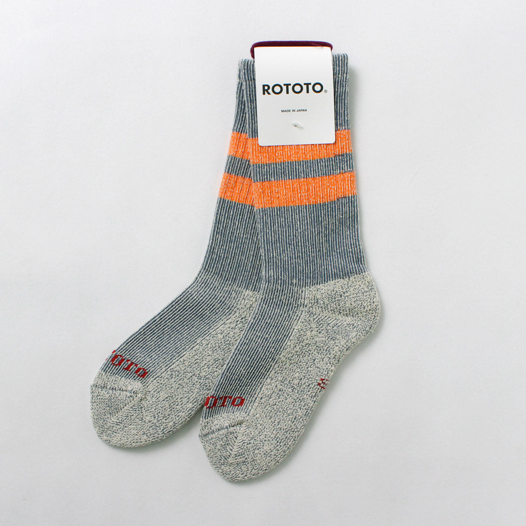 ROTOTO / R1589 Pile Stripe Marl Socks