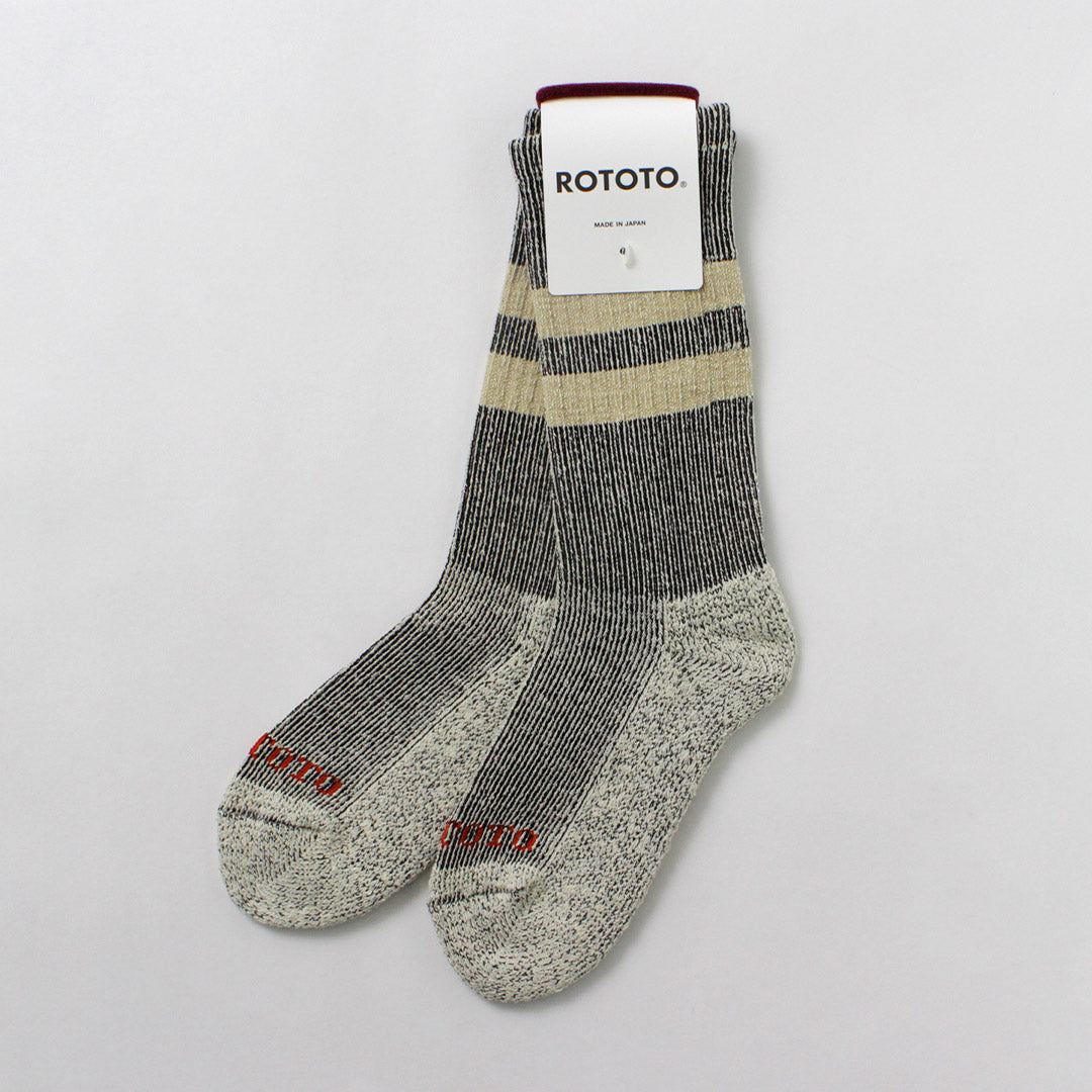 ROTOTO / R1589 Pile Stripe Marl Socks