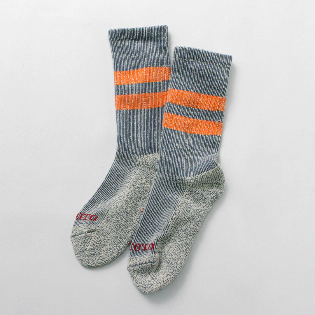 ROTOTO / R1589 Pile Stripe Marl Socks