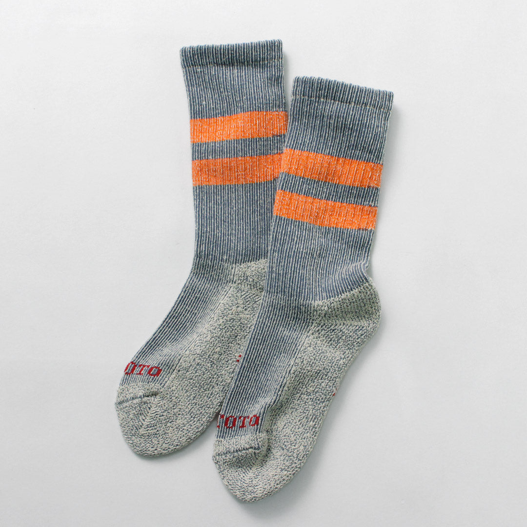 ROTOTO / R1589 Pile Stripe Marl Socks