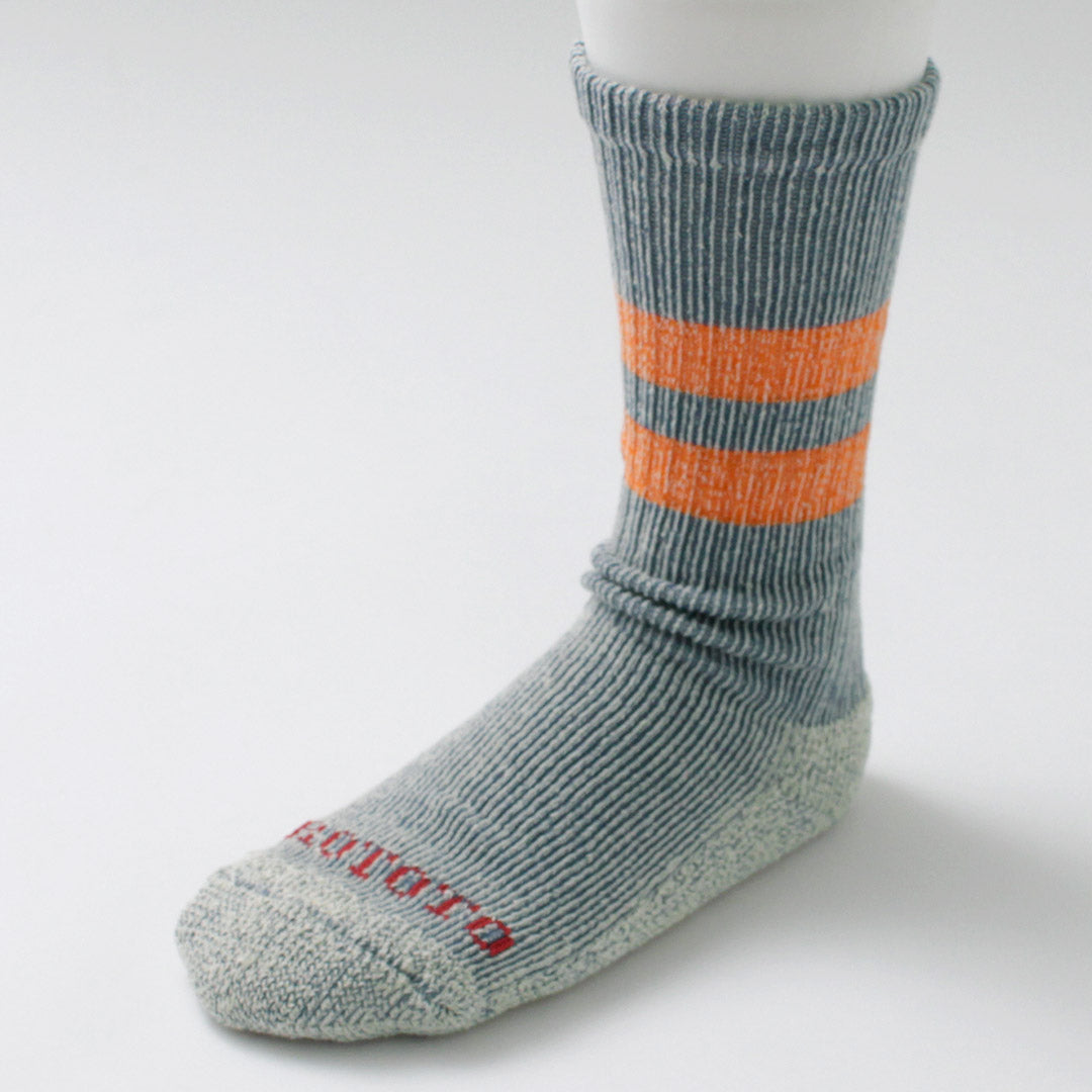 ROTOTO / R1589 Pile Stripe Marl Socks