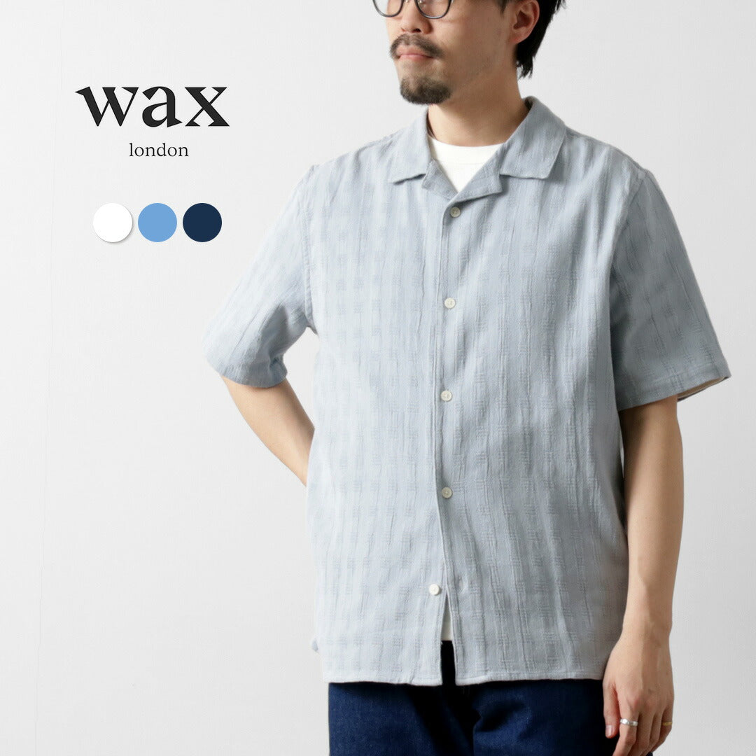 WAX LONDON / Didcot Short Sleeve Shirt Open Wave Grid