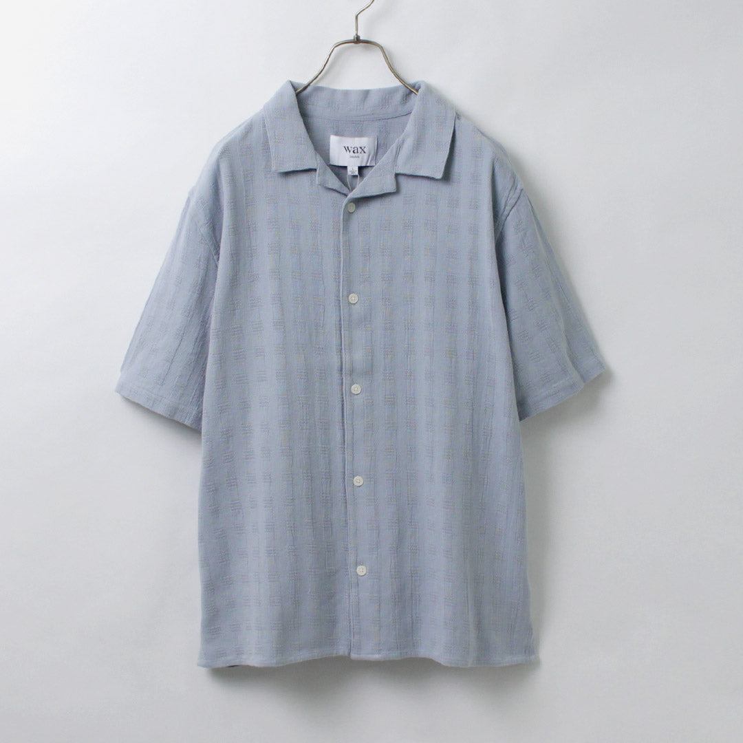 WAX LONDON / Didcot Short Sleeve Shirt Open Wave Grid