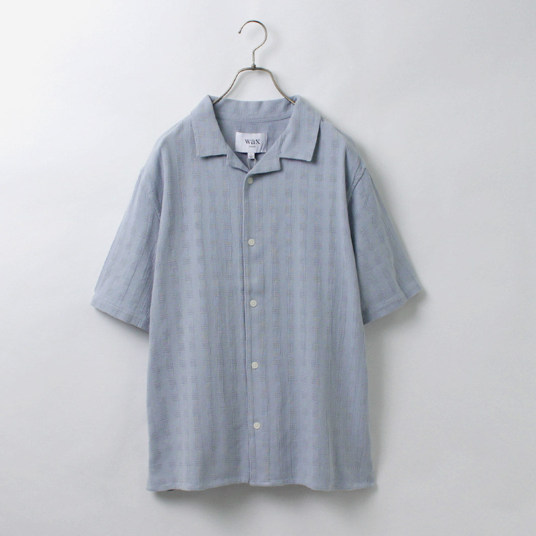 WAX LONDON / Didcot Short Sleeve Shirt Open Wave Grid