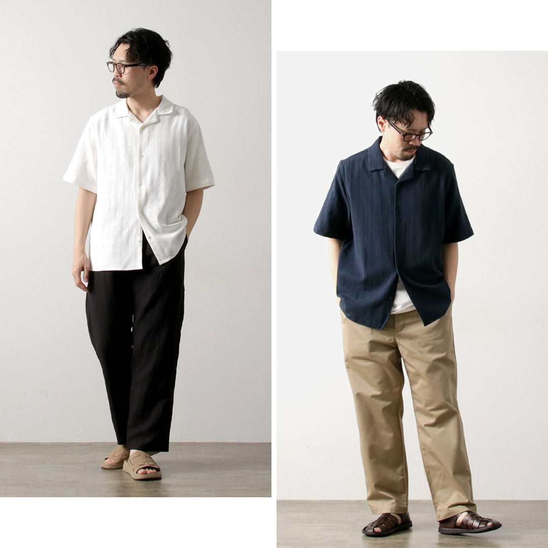 WAX LONDON / Didcot Short Sleeve Shirt Open Wave Grid