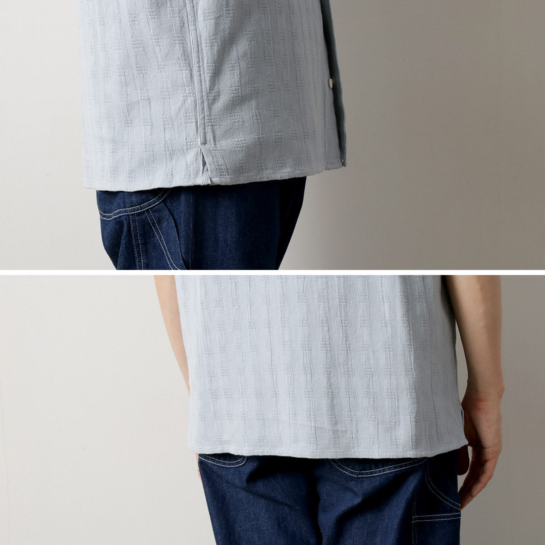 WAX LONDON / Didcot Short Sleeve Shirt Open Wave Grid