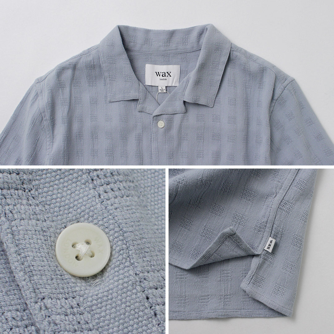 WAX LONDON / Didcot Short Sleeve Shirt Open Wave Grid