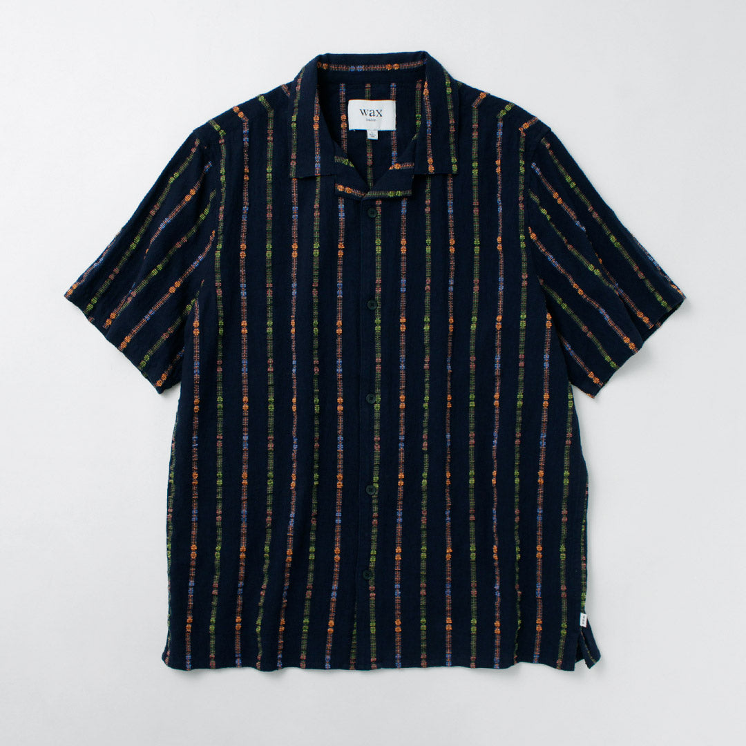 WAX LONDON / Didcot Short Sleeve Shirt Multi Loom Stripe