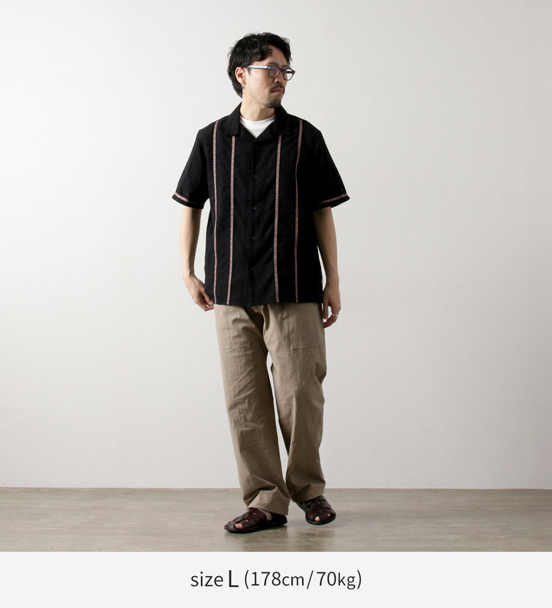 WAX LONDON / Didcot Short Sleeve Shirt Striped Open Dobby
