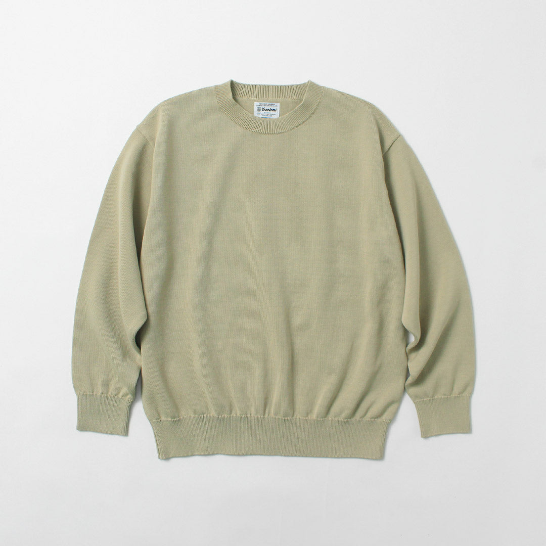 YONETOMI NEW BASIC / Pull rigide en tricot de coton Sea Island