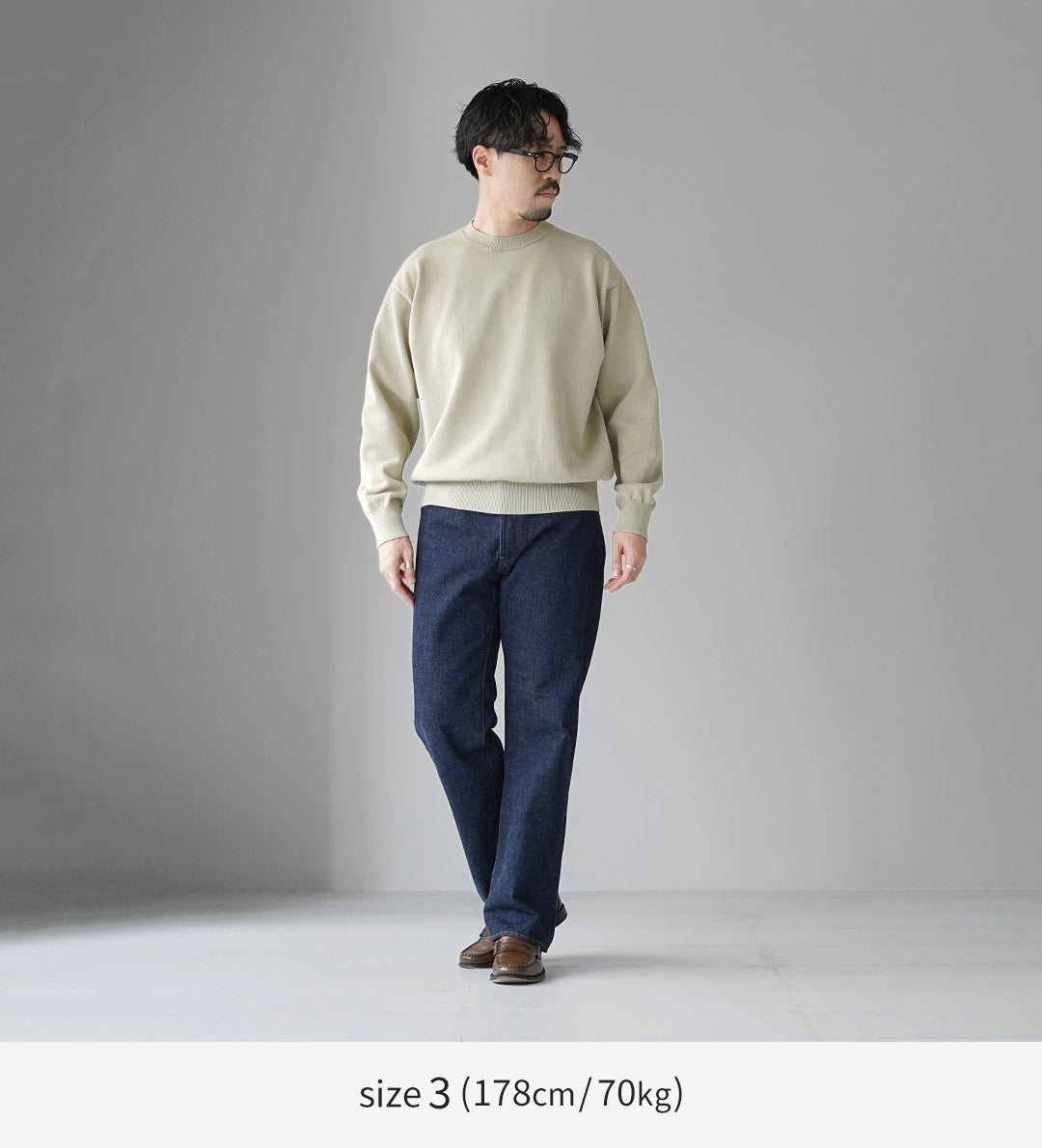 YONETOMI NEW BASIC / Pull rigide en tricot de coton Sea Island