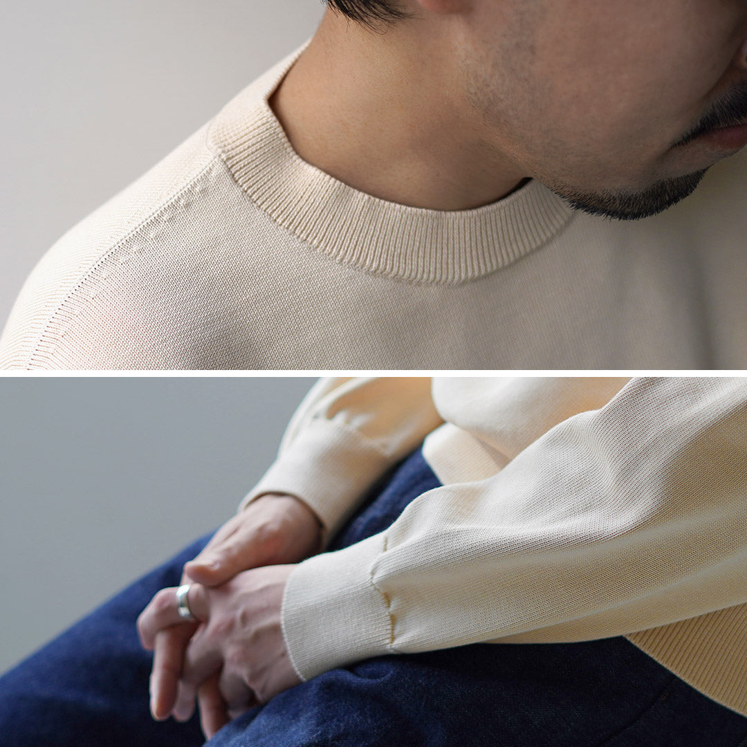 YONETOMI NEW BASIC / Rigid Sea Island Cotton Knit Pullover