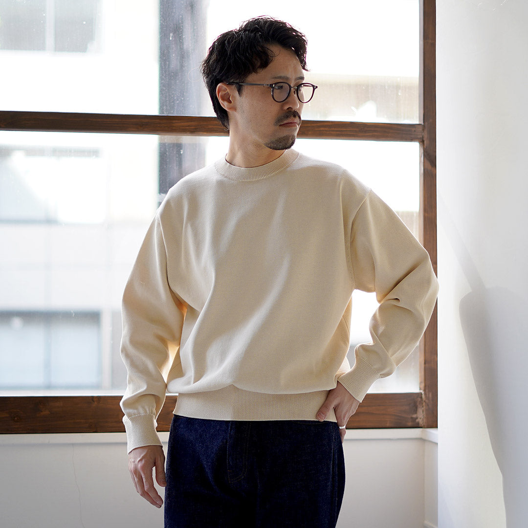 YONETOMI NEW BASIC / Rigid Sea Island Cotton Knit Pullover