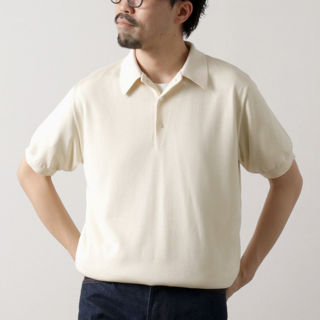YONETOMI NEW BASIC / Silk Knit Polo Shirt