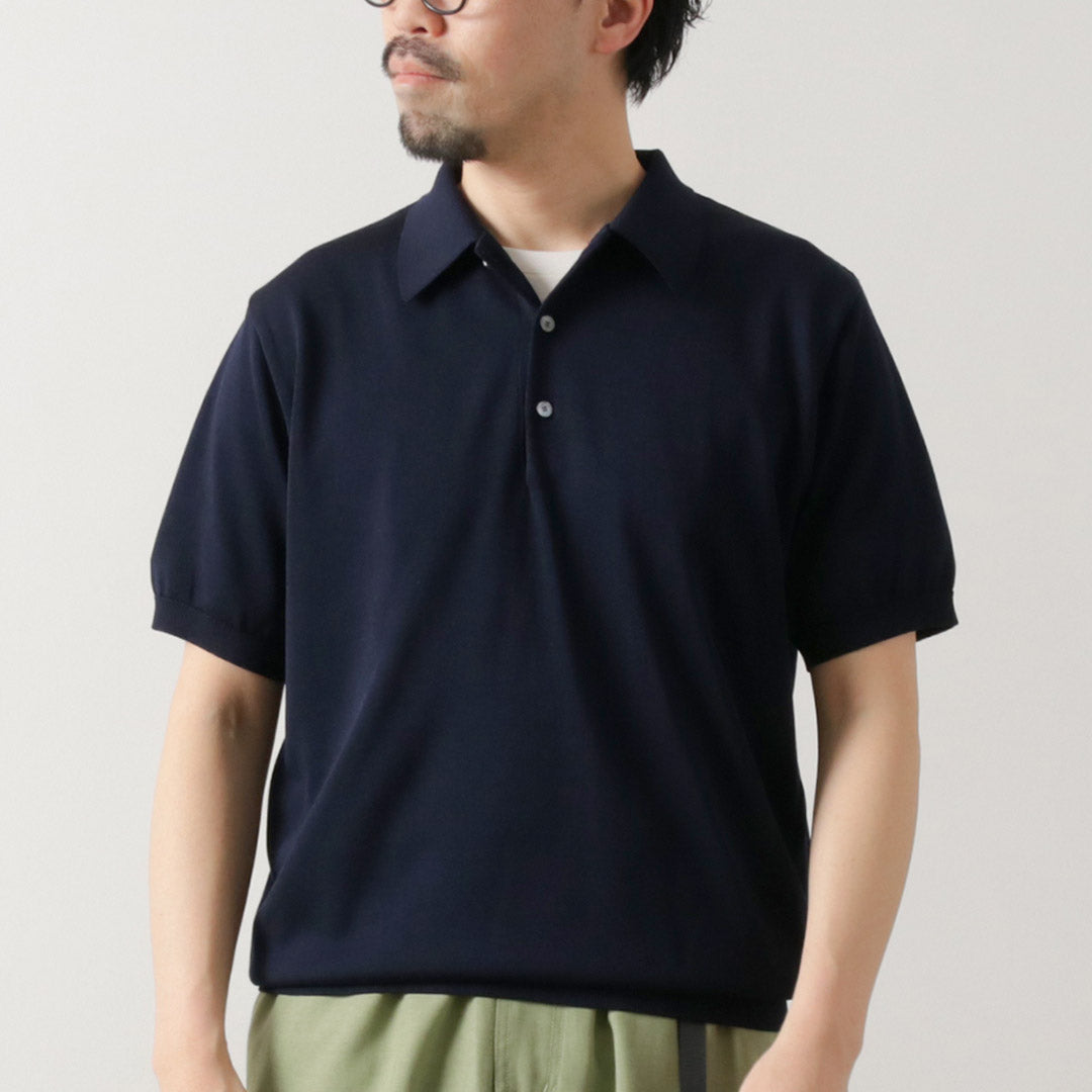 YONETOMI NEW BASIC / Silk Knit Polo Shirt