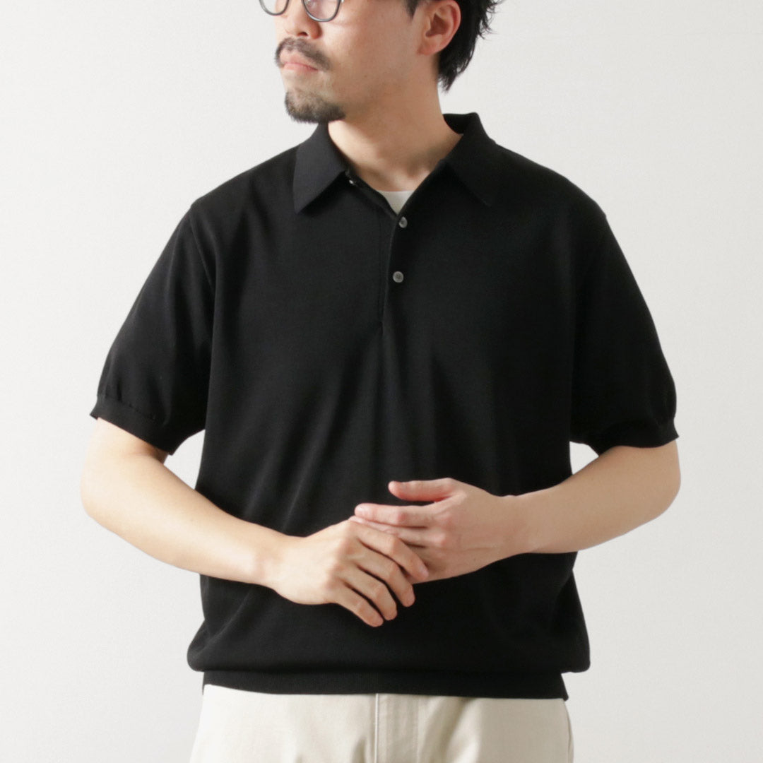 YONETOMI NEW BASIC / Silk Knit Polo Shirt