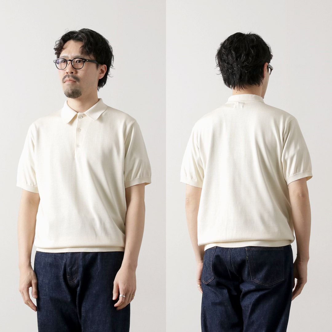 YONETOMI NEW BASIC / Silk Knit Polo Shirt