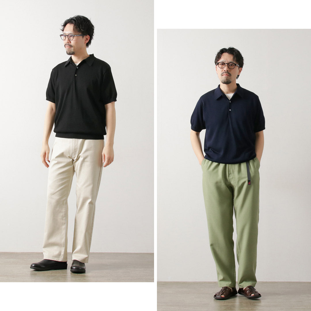 YONETOMI NEW BASIC / Silk Knit Polo Shirt