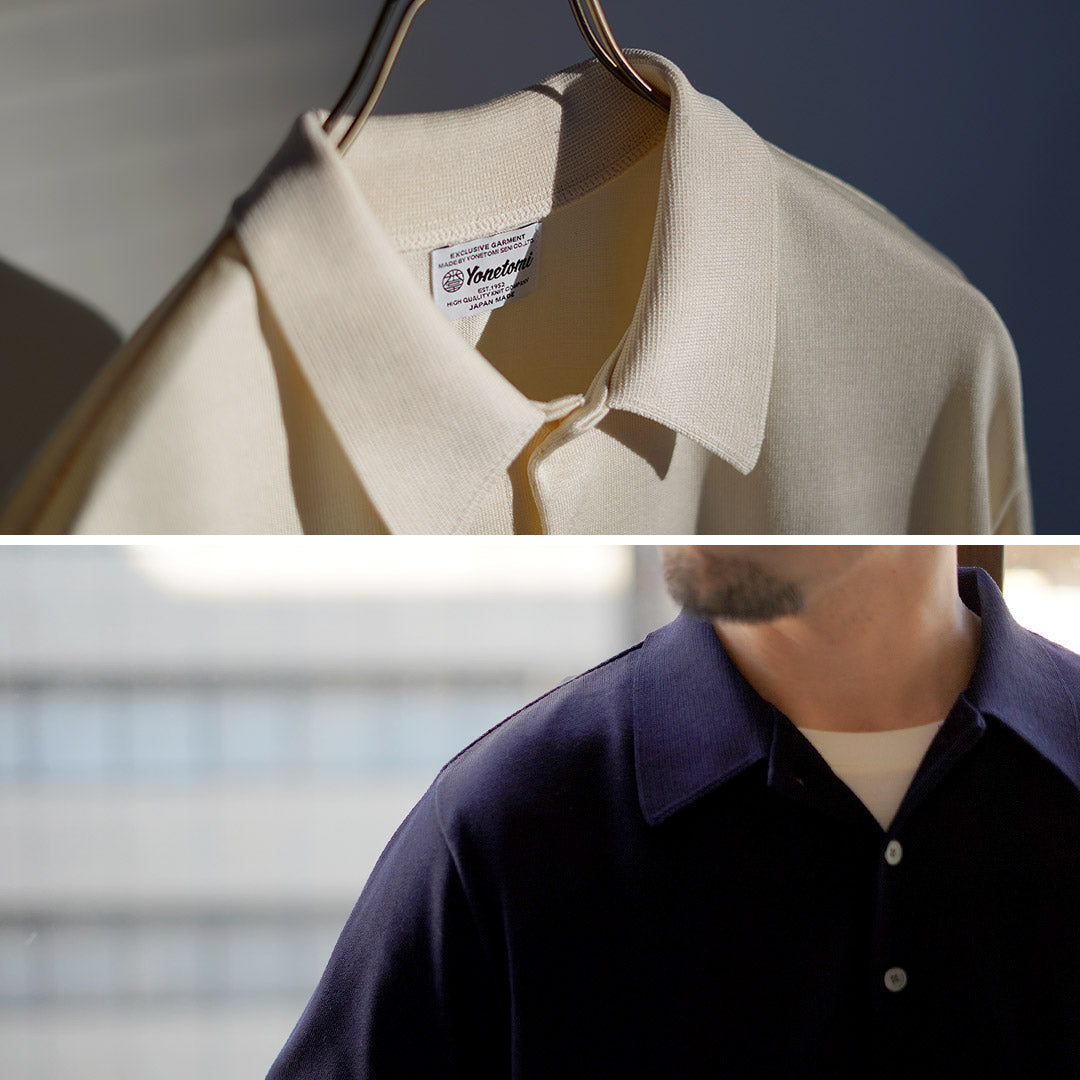 YONETOMI NEW BASIC / Silk Knit Polo Shirt