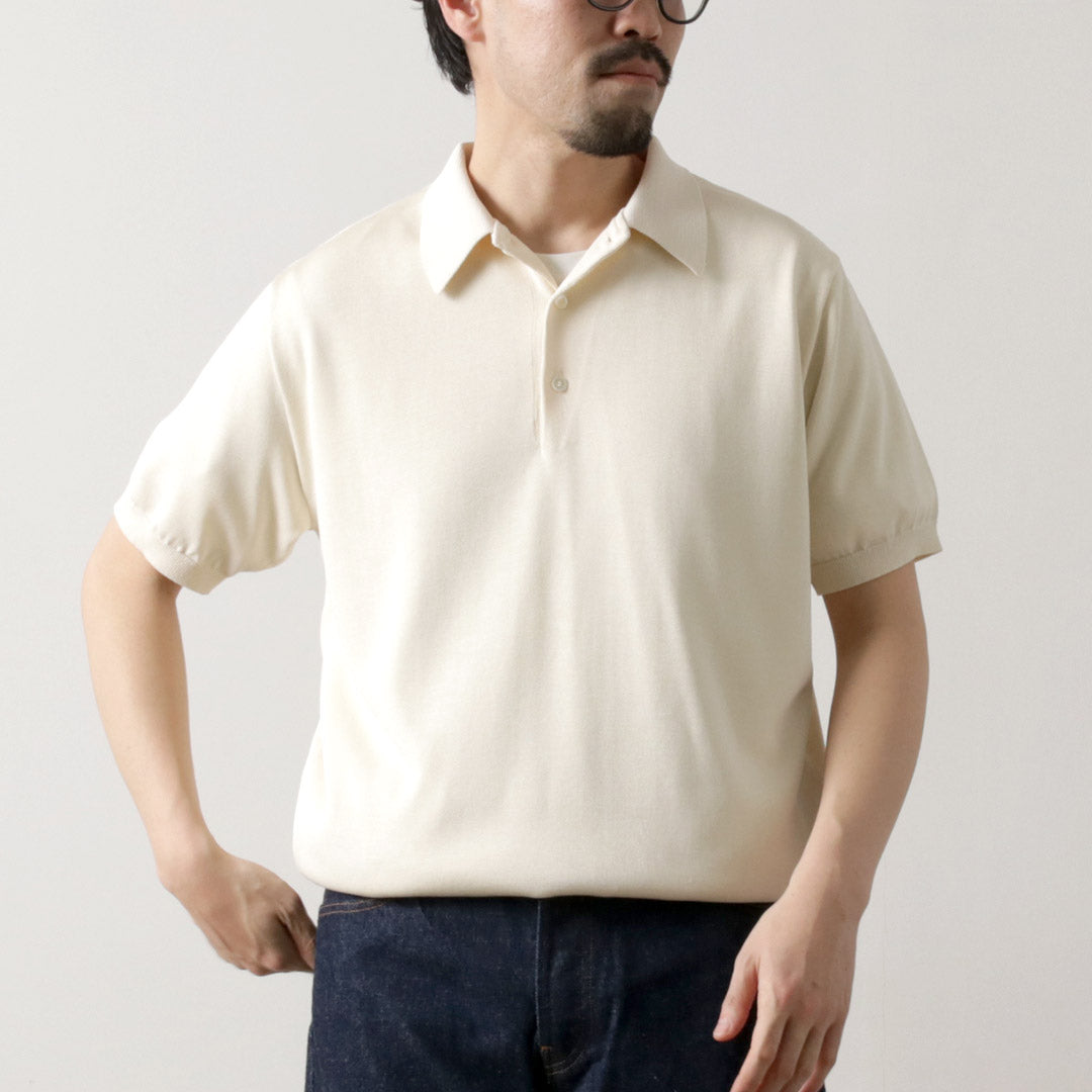 YONETOMI NEW BASIC / Silk Knit Polo Shirt