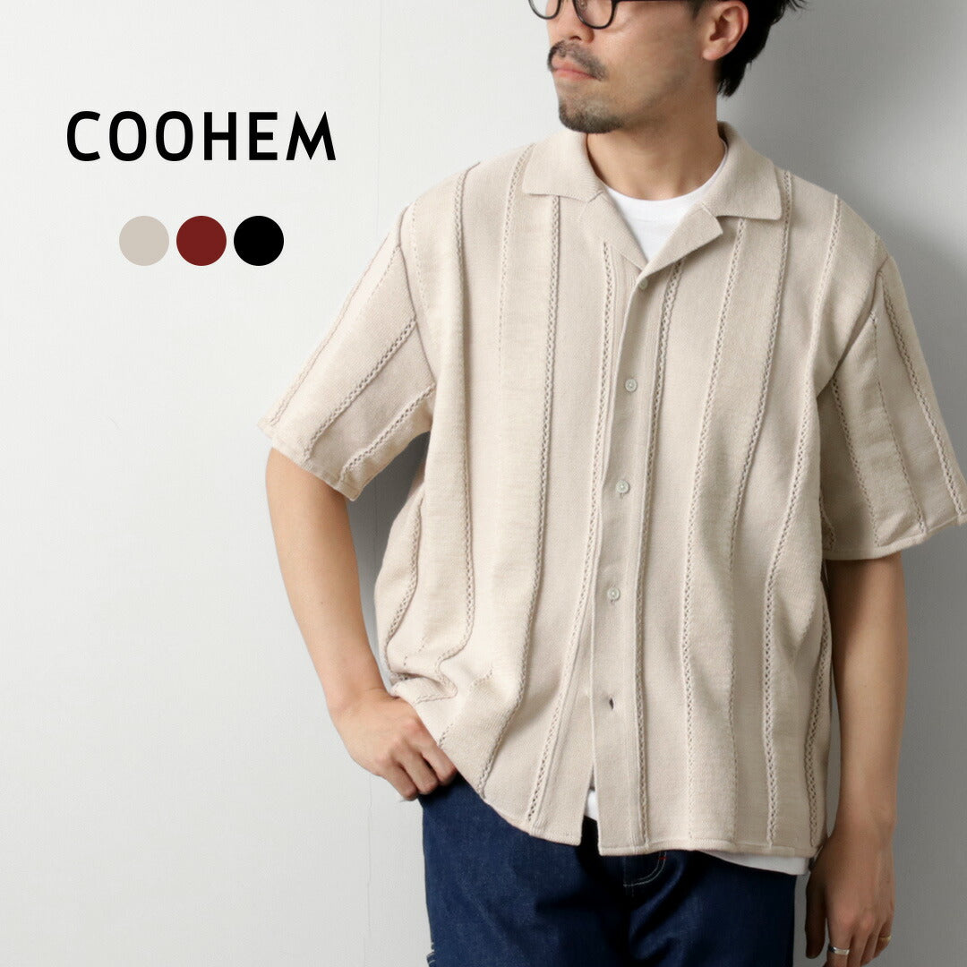 COOHEM / Links Stripe Knit Shirt
