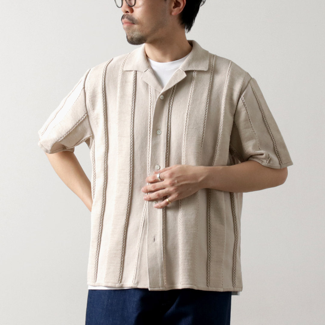 COOHEM / Links Stripe Knit Shirt