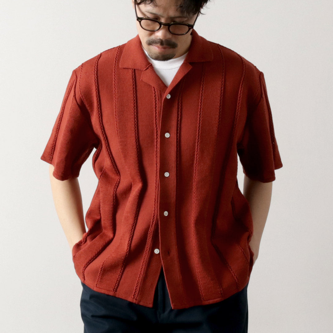 COOHEM / Links Stripe Knit Shirt