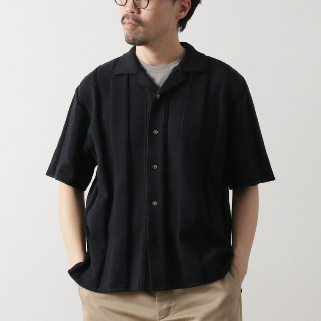 COOHEM / Links Stripe Knit Shirt