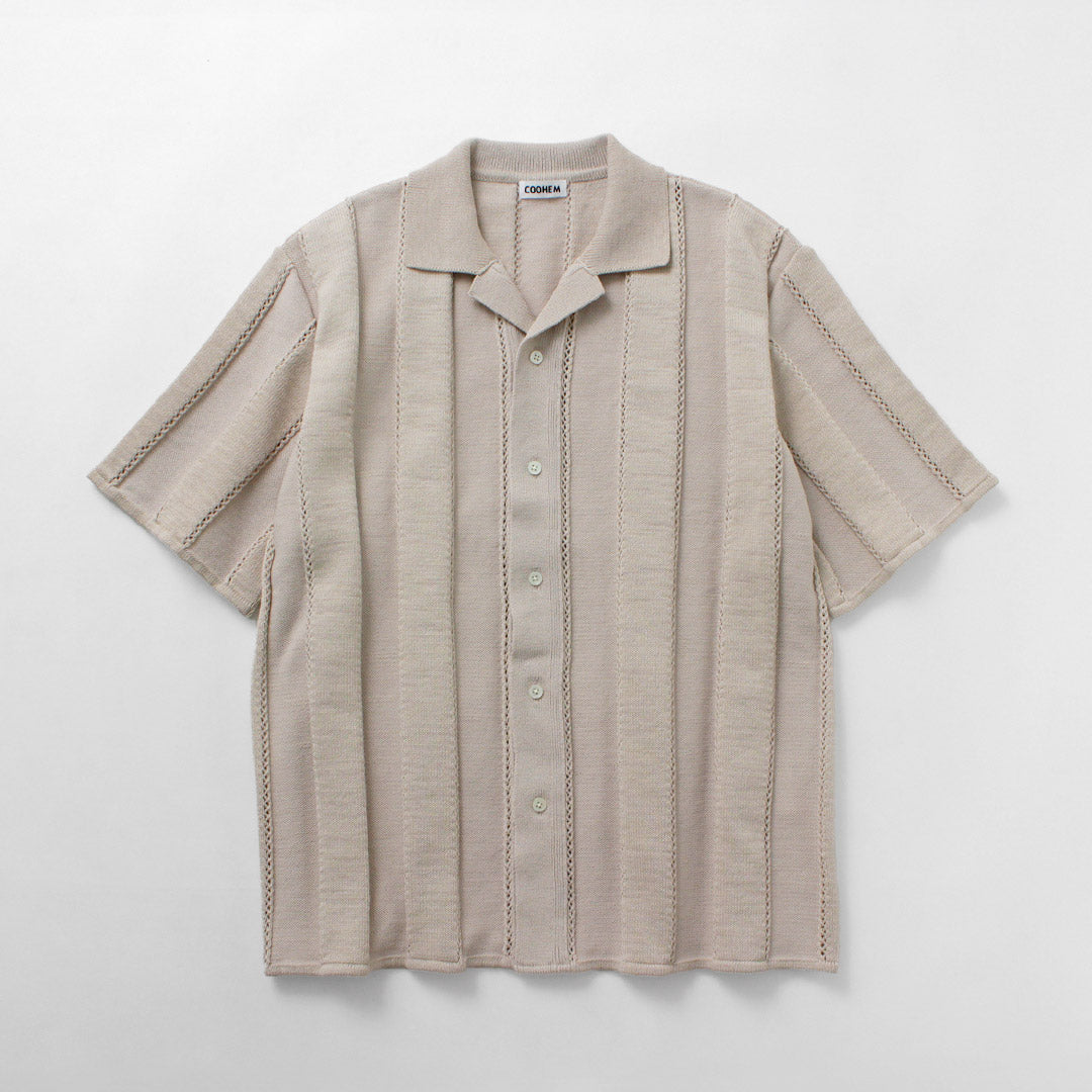 COOHEM / Links Stripe Knit Shirt