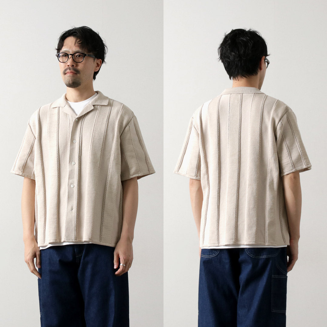 COOHEM / Links Stripe Knit Shirt
