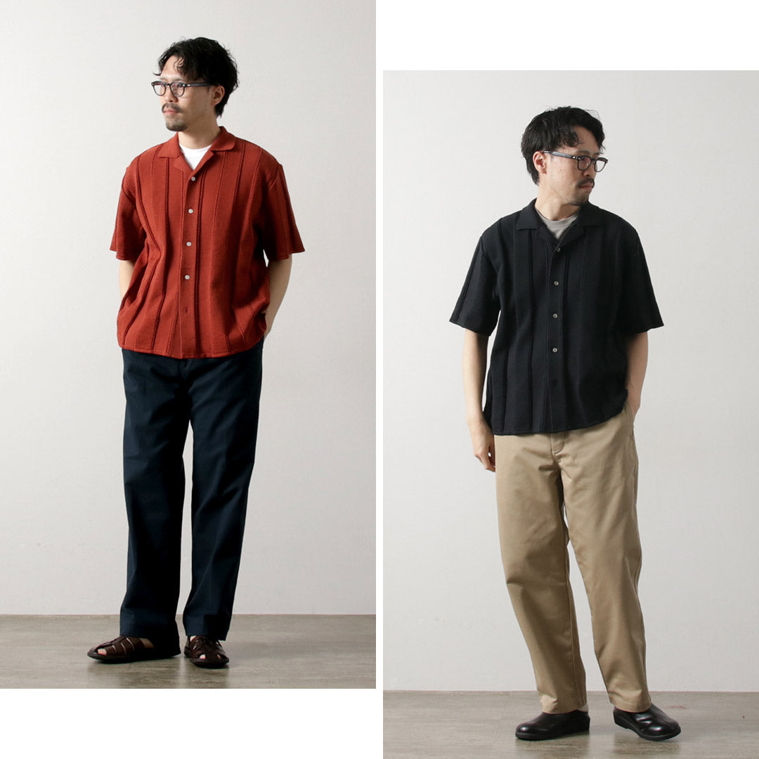 COOHEM / Links Stripe Knit Shirt