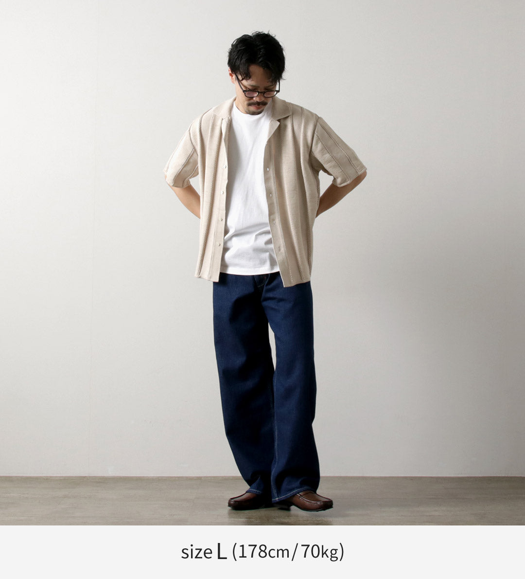 COOHEM / Links Stripe Knit Shirt