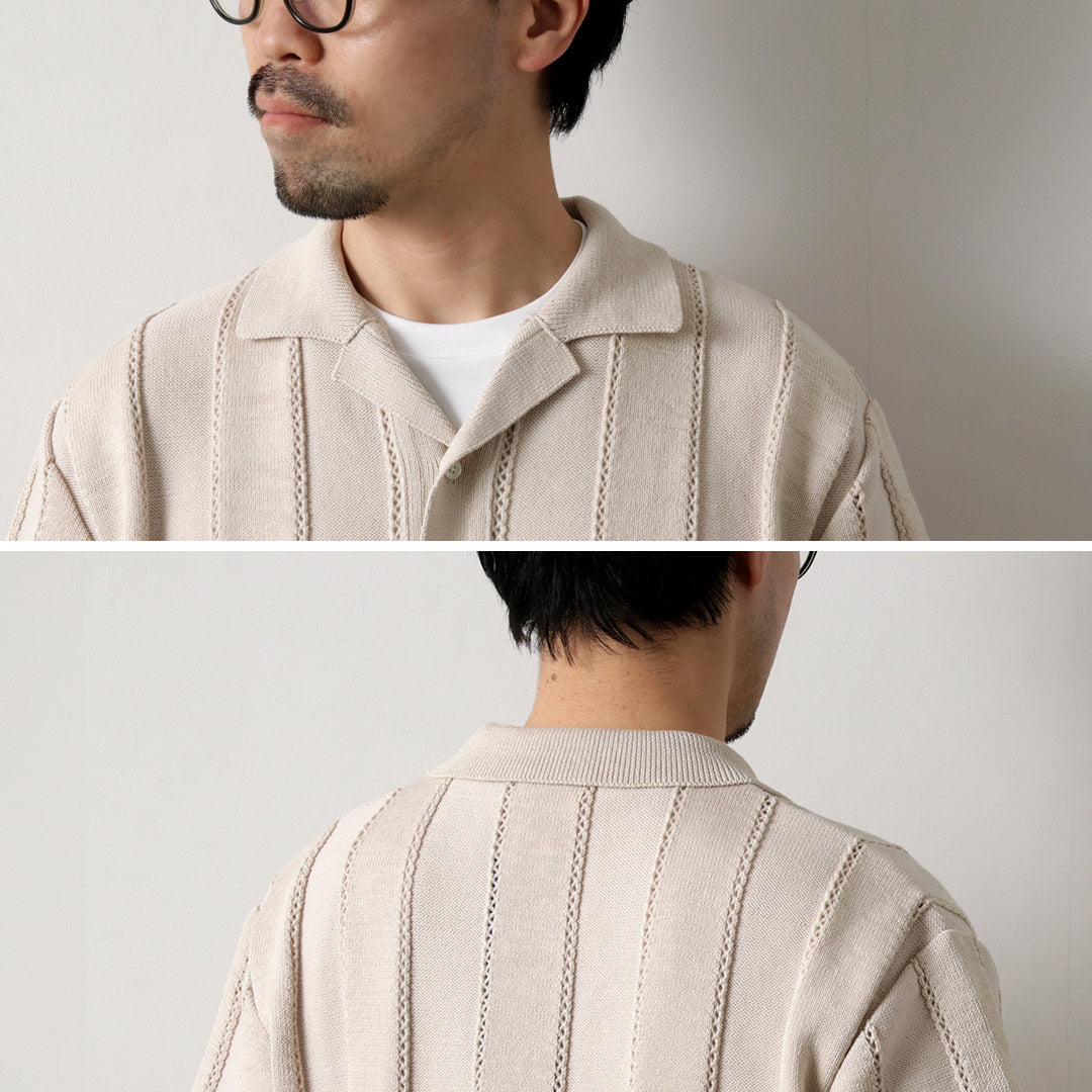 COOHEM / Links Stripe Knit Shirt